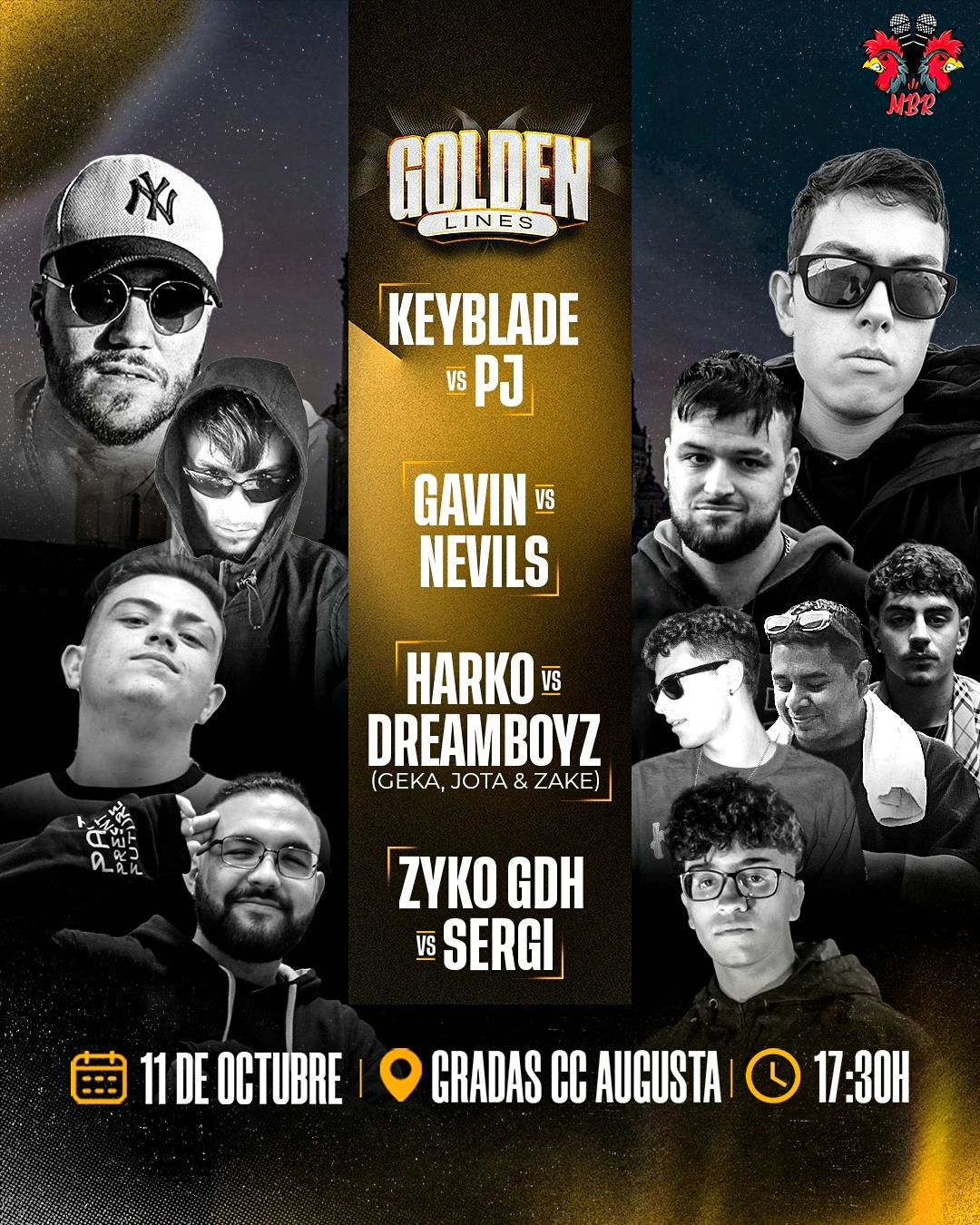 cartel GOLDEN LINES NACIONAL Miraelbuenrap