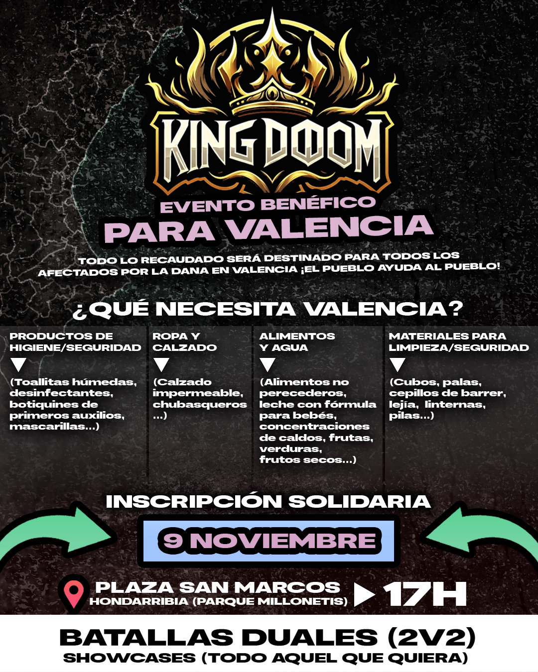 cartel EVENTO BENÉFICO PARA VALENCIA kingdoomunder