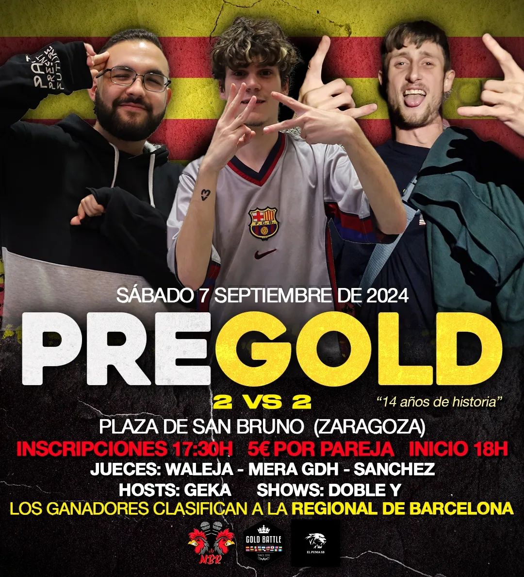 cartel PREGOLDBATTLE ZARAGOZA 2 VS 2 Gold Battle