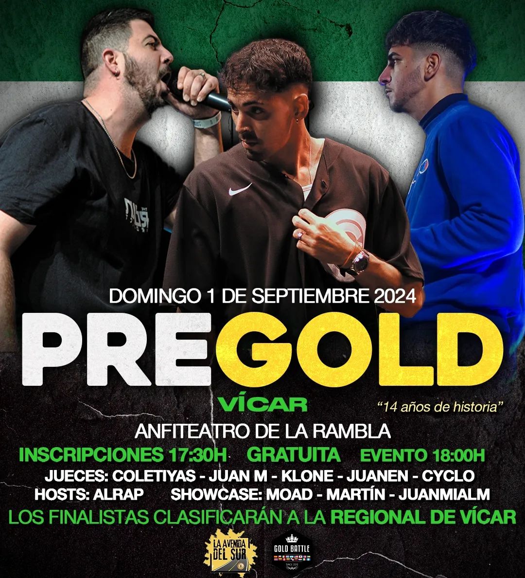 cartel PREGOLDBATTLE ALMERIA La avenida del sur