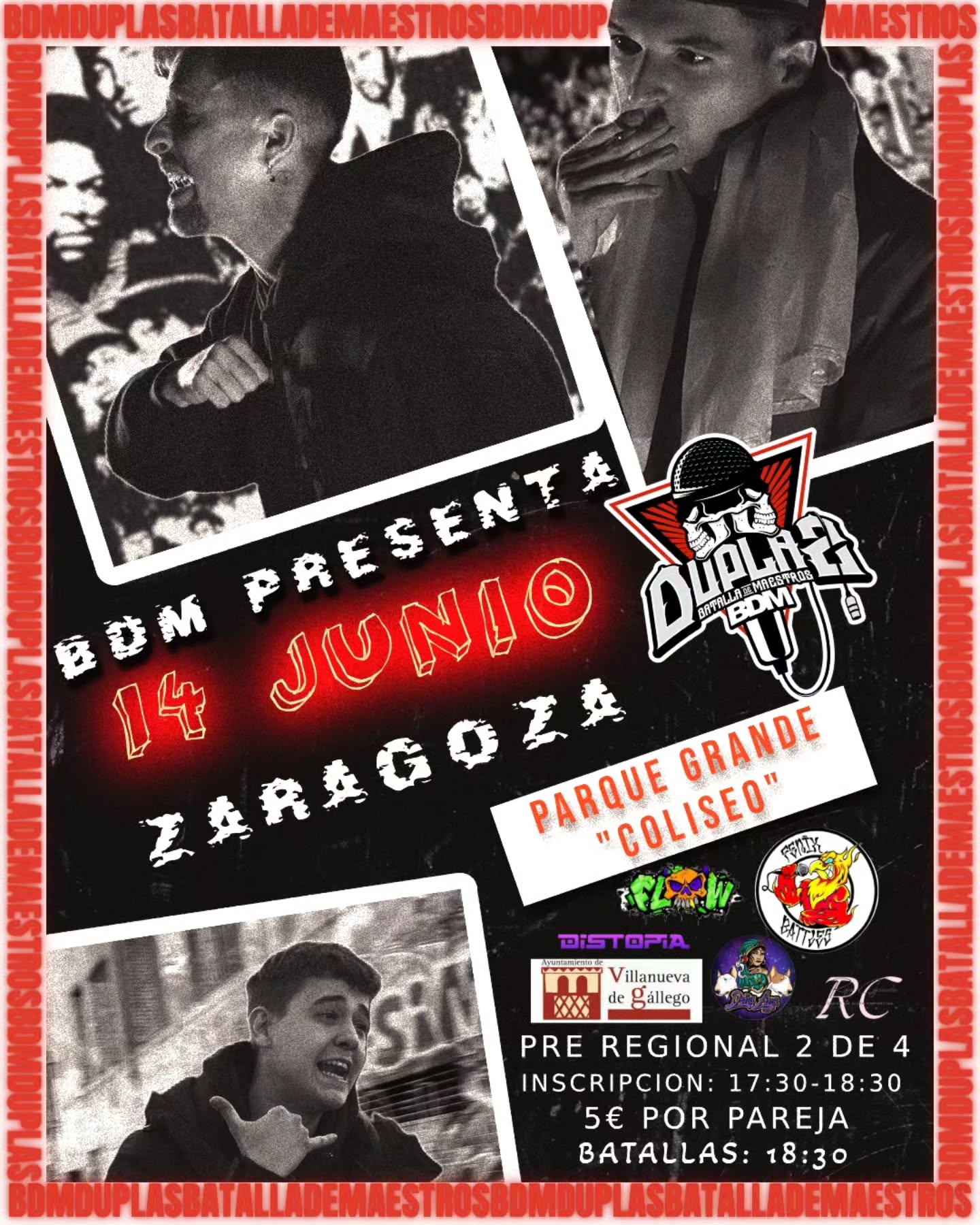 cartel PRE-REGIONAL BDM ZARAGOZA DUPLAS BDM España Oficial