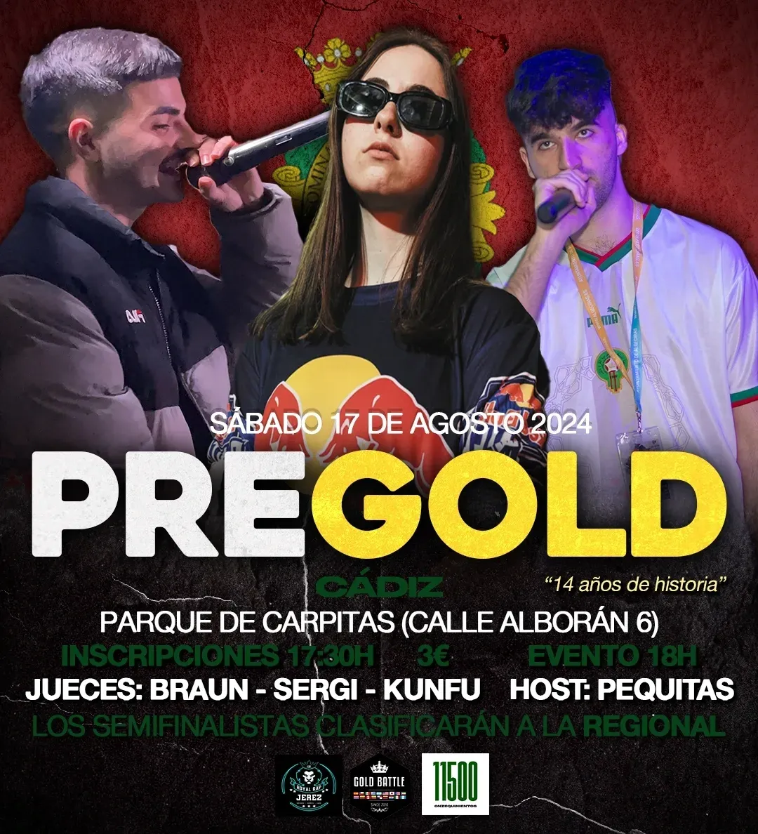 cartel PREGOLDBATTLE CADIZ royalrapjerez