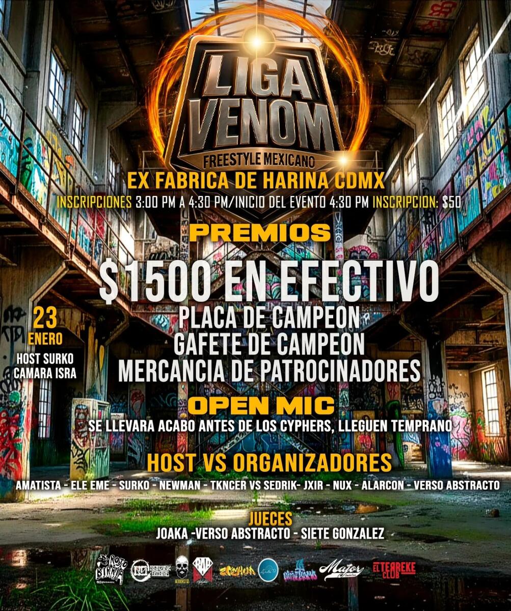 cartel LIGA VENOM Freestyle Mexicano Liga Venom