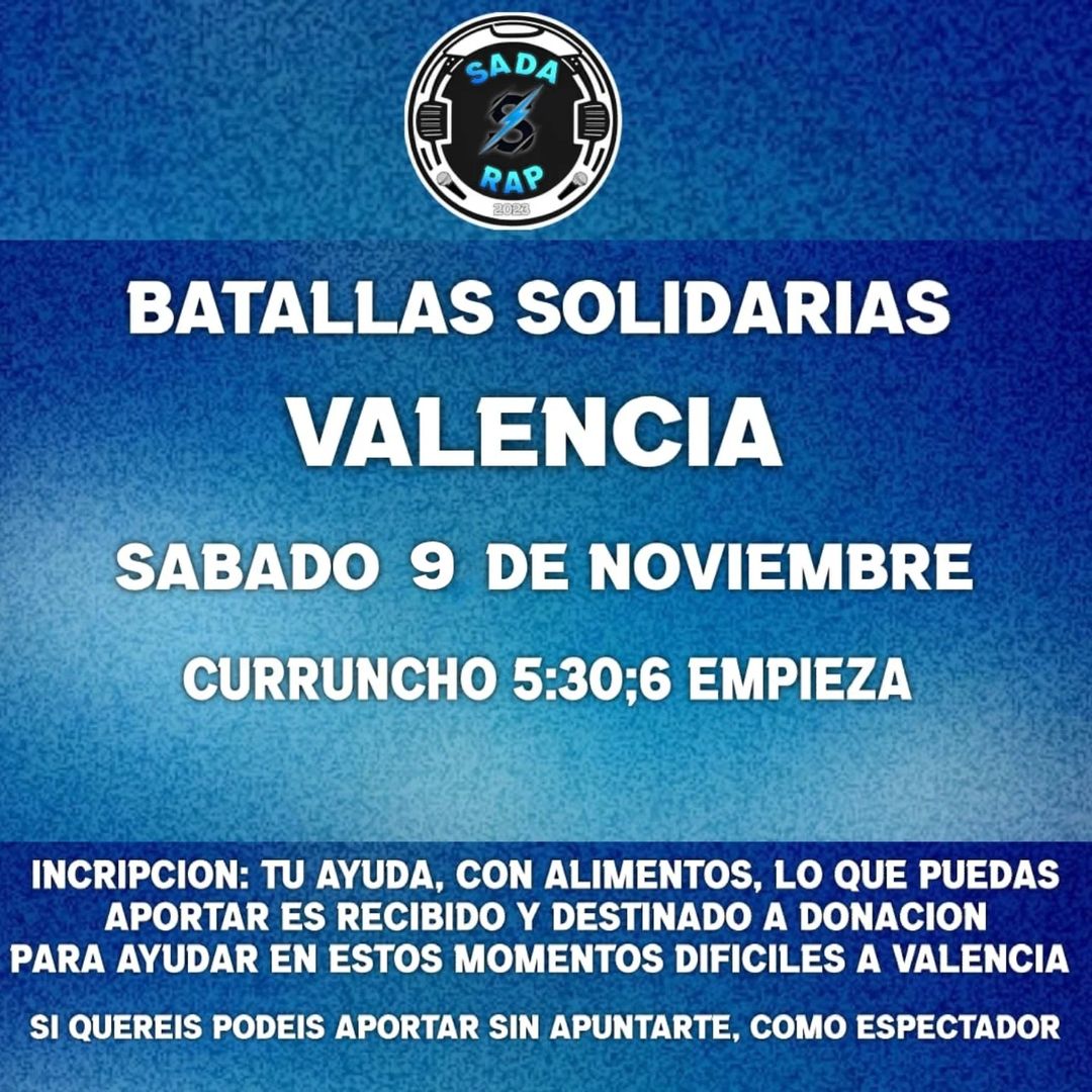 cartel BATLLAS SOLIDARIAS VALENCIA SadaRap