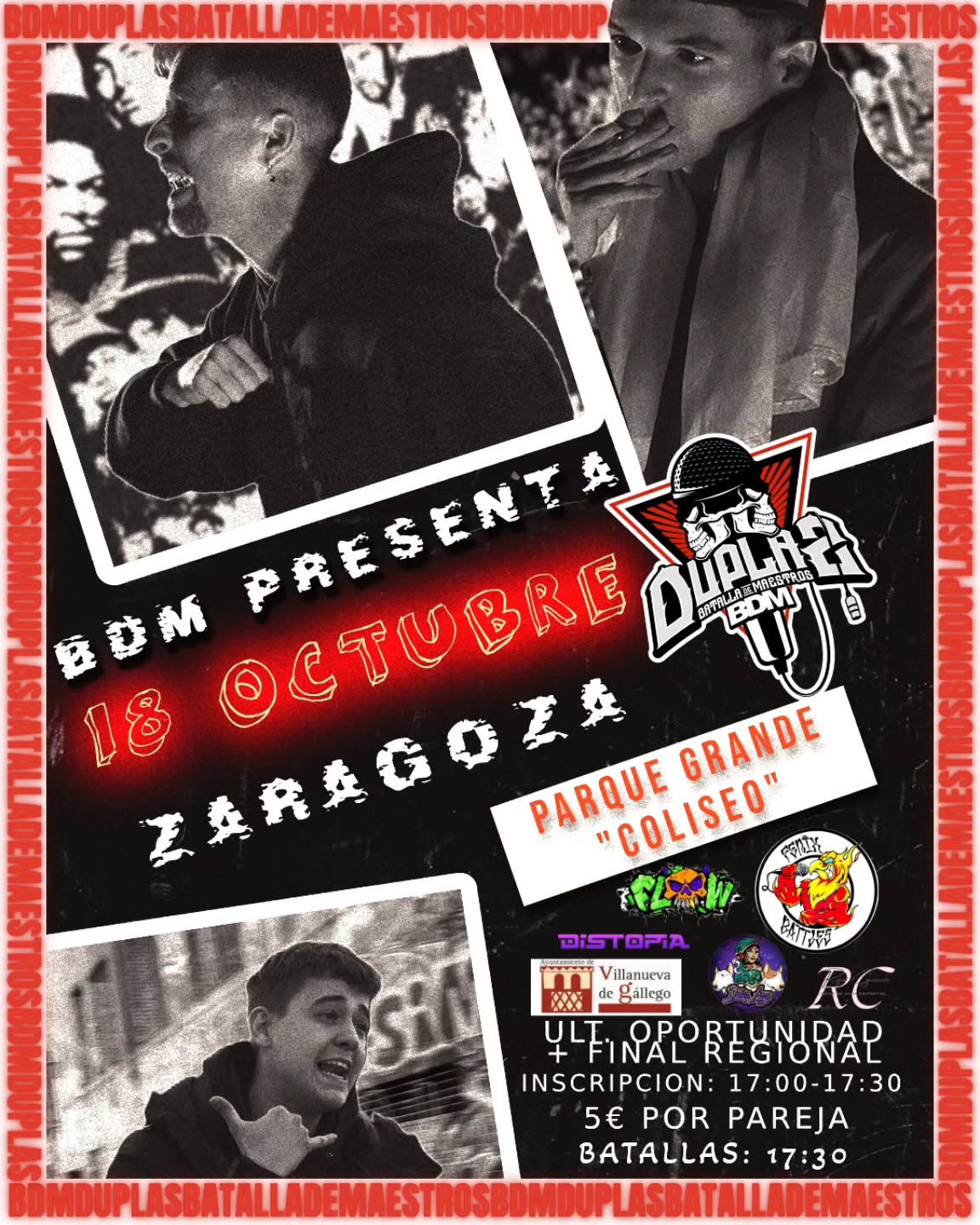 cartel BDM DUPLAS ZARAGOZA fenix_battles_vgf