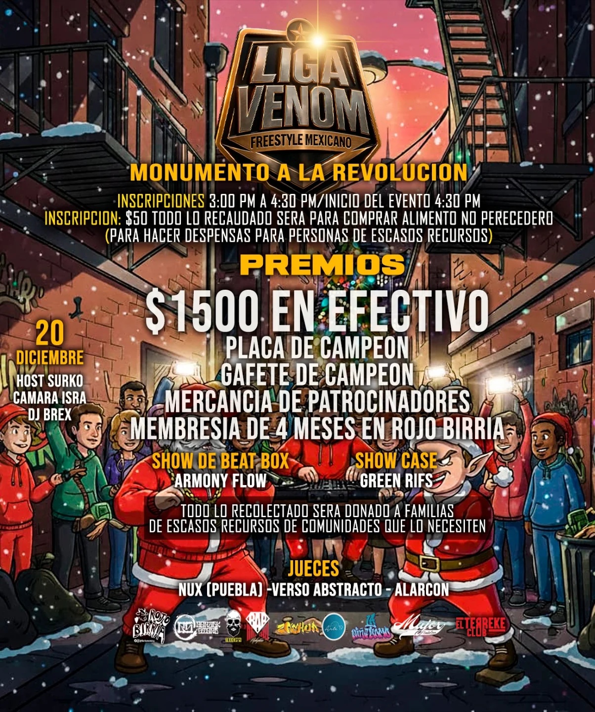 cartel Liga Venom Freestyle Mexicano: Evento con Causa Liga Venom