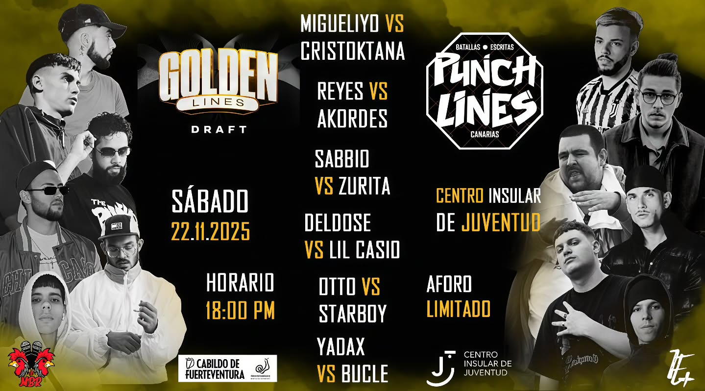 cartel GOLDEN LINES: DRAF PUNCH LINES: FECHA 4 Miraelbuenrap